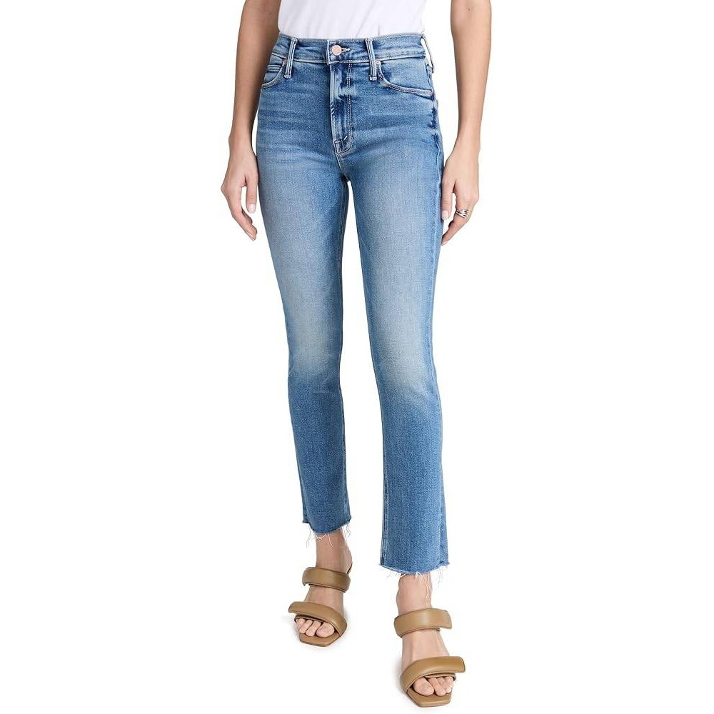MOTHER Mid Rise Dazzler Ankle Fray‎ Jeans Riding Cliffside Women's 25 Stretch